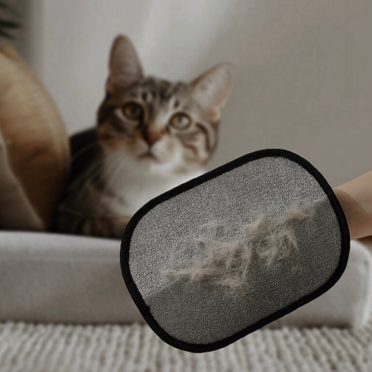 Pet Hair Removal Gloves Double Sided Reusable Grooming Tool for Dogs Cats Fur Static Cleaning Gloves for Carpets Furniture