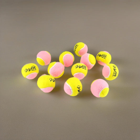 X-Small Dog Tennis Balls 1.5" Pack of 12- Puppy Mini Fetch Pet Little Tennis Balls -Yellow/Pink