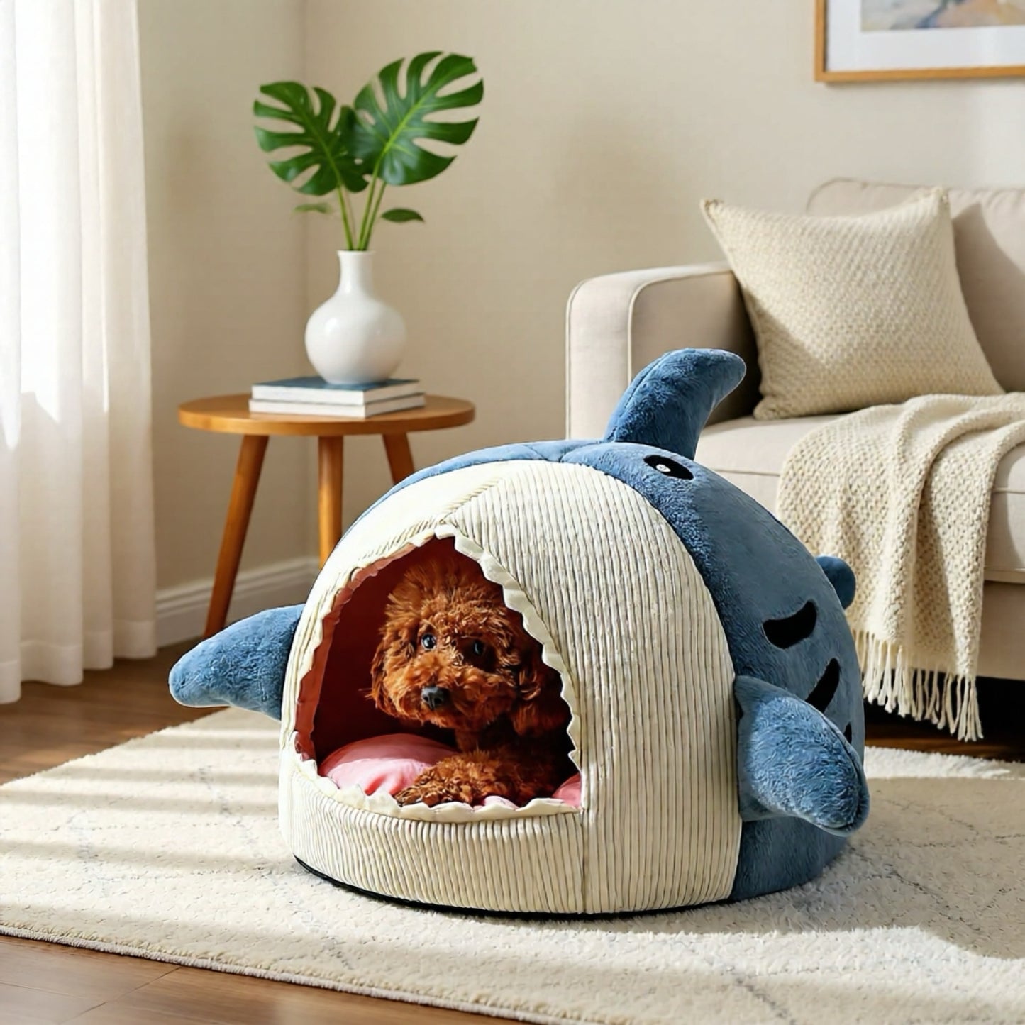 Luxury Plush Shark Pet Bed