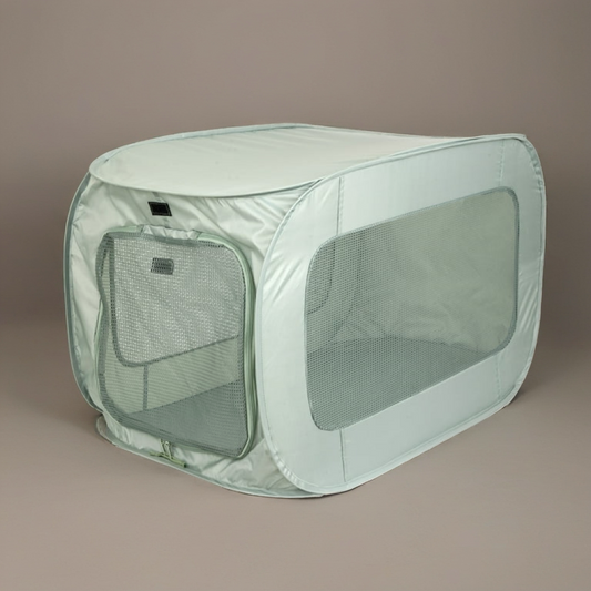 Pop-Open Soft-Sided Kennel for Pets, Light Green