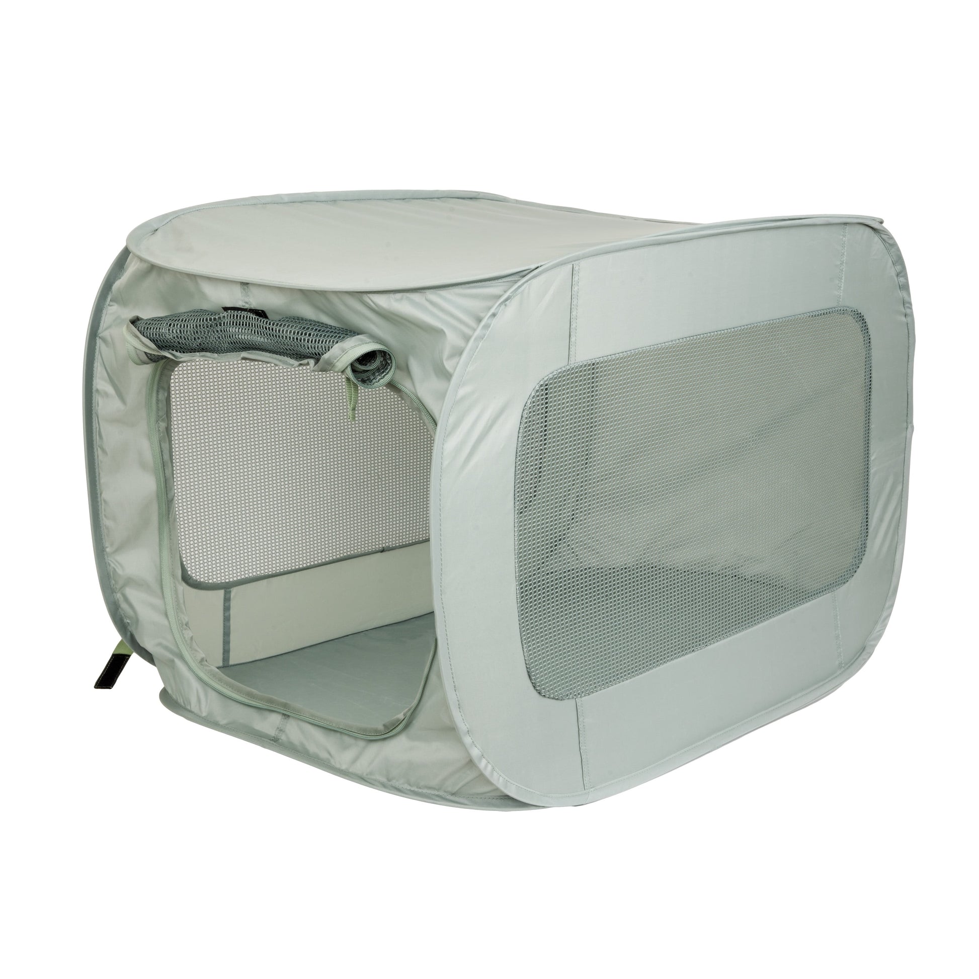 Pop-Open Soft-Sided Kennel for Pets, Light Green